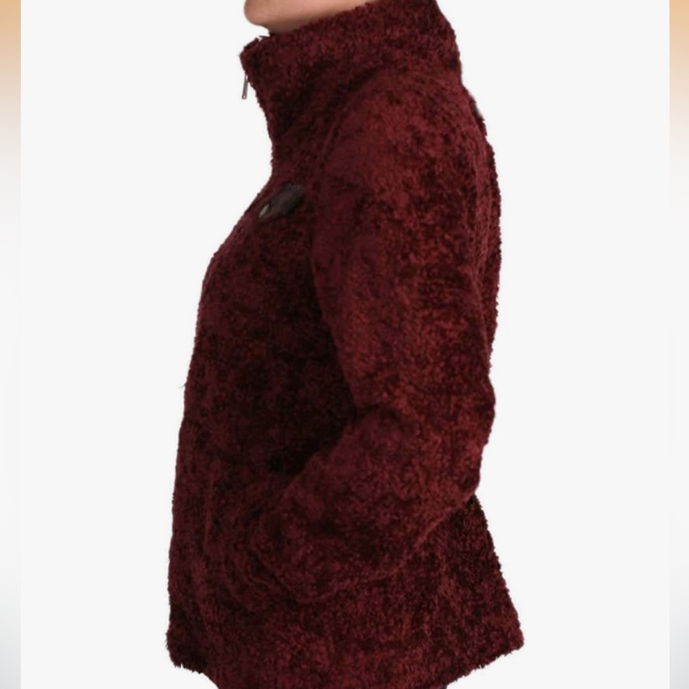 NWT Pendleton Bordeaux Burgundy ' Fuzzy Zip Jacket - Picture 3 of 11